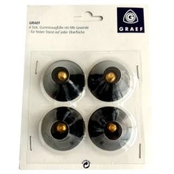 Budget ✨ Graef 0000001 Gummisaugfüße, Mit M6-Gewinde, Anthrazit (4er Pack) ✔️